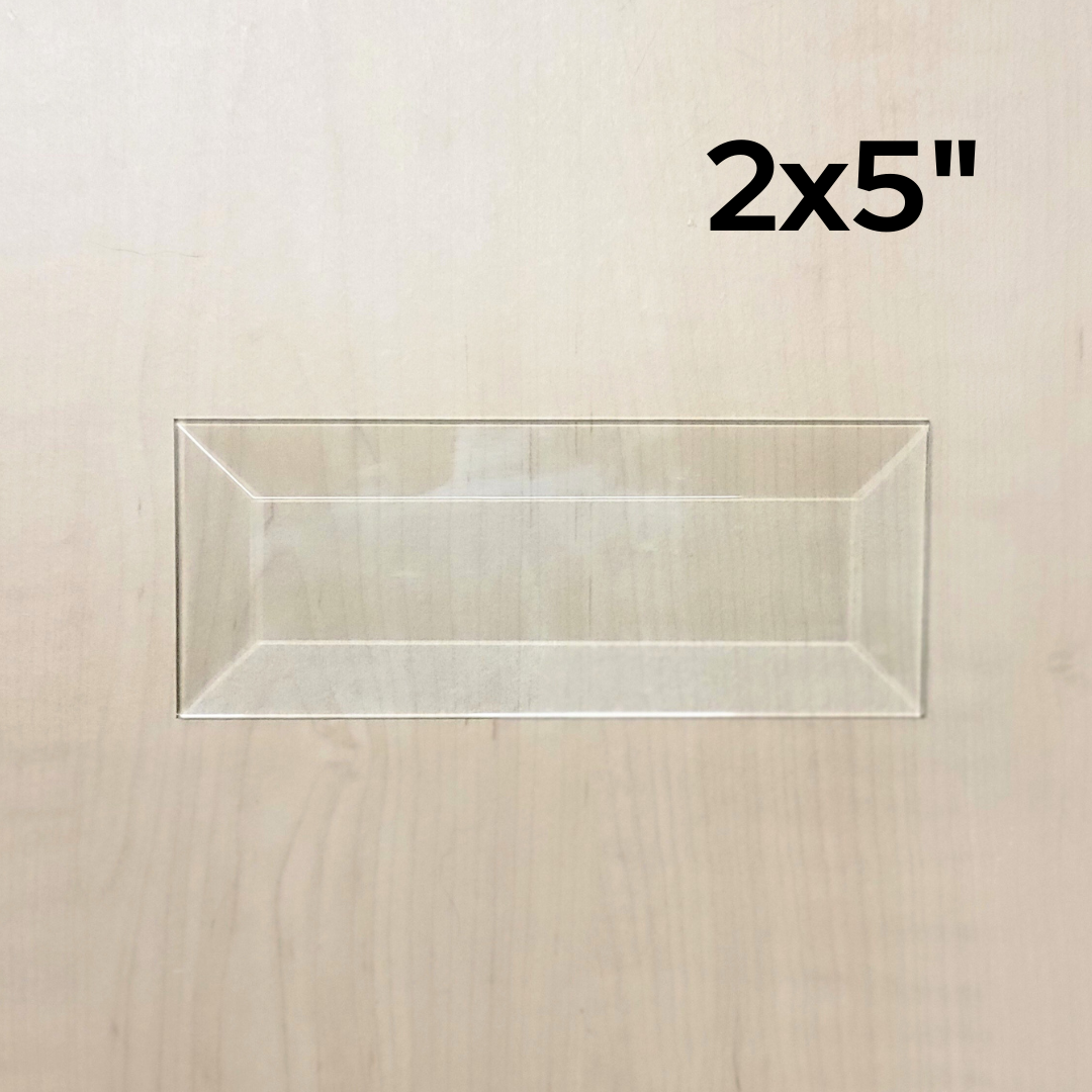 2"x5" Clear Bevel Rectangle (2 inch x 5 inch) | 10 or 30 Pack